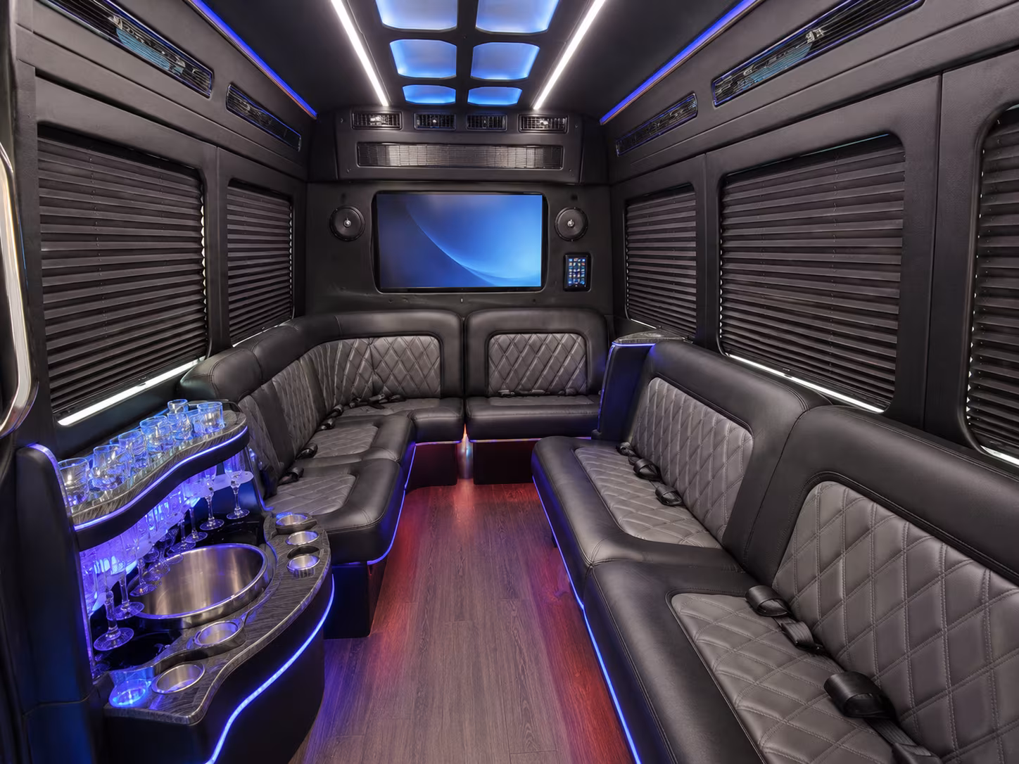 aurora party bus interior